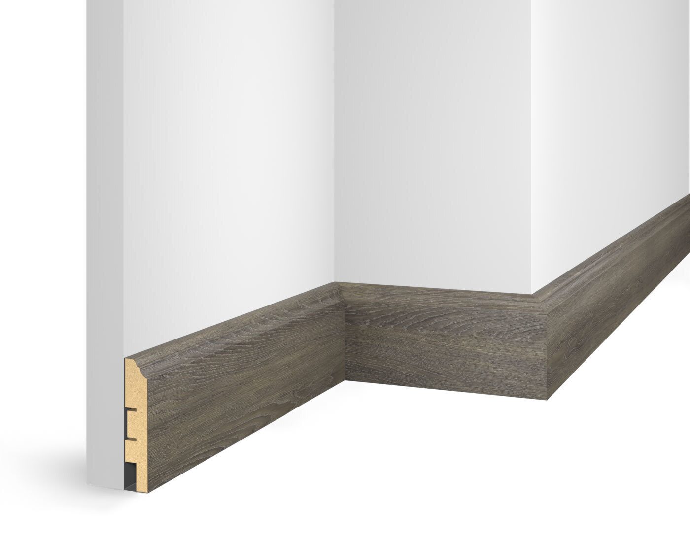 Плинтус МДФ ламинированный Cosca Decor NanoFlex EP07 Дуб Серебристый 2400×80×16